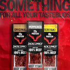 Jack Link's Peppered Beef Steaks - Ready to Eat Real Meat Protein Snacks - 23g Protein per Serving - Made with 100% Real Beef - (12 Pack) 2 oz Meat Snacks