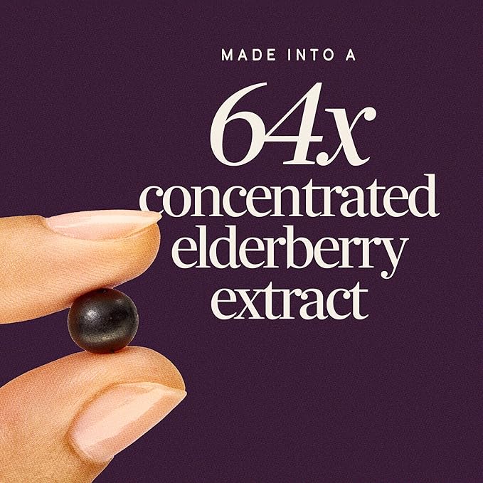Nature’s Way Sambucus Elderberry Gummies, Immune Support Gummy for Adults & Kids Ages 4+ with Black Elderberry Extract, Vitamin C, Vitamin D3, and Zinc*, 60 Gummies