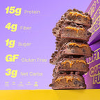 Misfits Vegan Protein Bars - Sweet Caramel Fudge | Nutrition Bars - 15g Protein, 1g Sugar, Plant-based, Low Carb, Non-GMO, Gluten Free Snacks | Pack of 12