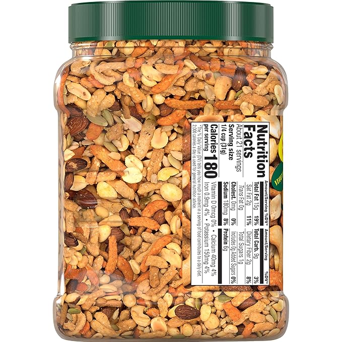 Southern Style Nuts Gourmet Hunter Mix, 23 Ounces, Sesame Sticks, Peanuts, Sunflower Kernels, Almonds, Cashews, and Pepitas (Pack of 2)