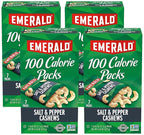 Emerald Nuts, Salt & Pepper Cashews, 100 Calorie Packs, 7 Count, 4.34 Oz (Pack of 4)