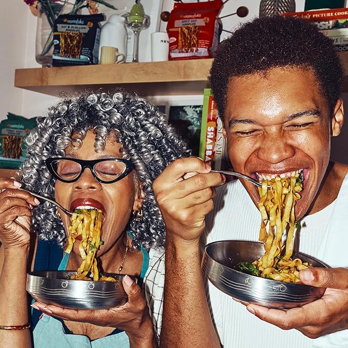 Momofuku Sweet and Spicy Noodles Ramen Noodles by David Chang, 4 Pack of Restaurant Quality Air-Dried Instant Noodles Now with More Sauce & 10g of Protein