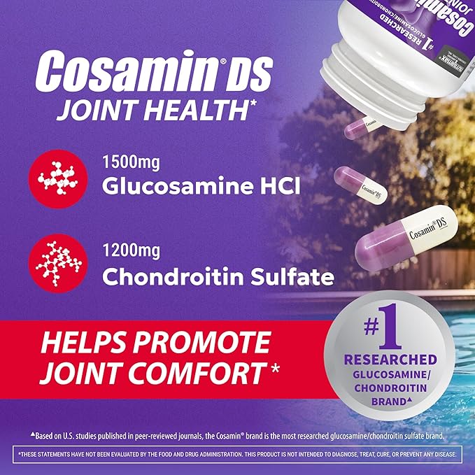 Nutramax Laboratories Cosamin® DS Joint Health Supplement with Glucosamine & Chondroitin for Adult Men & Women, Joint Supplement, 108 Capsules