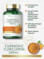Carlyle Turmeric Curcumin Supplement | 180 Capsules | with Black Pepper Extract | Non-GMO & Gluten Free