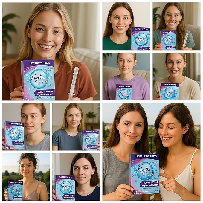 Hydro GYN Vaginal Moisturizer | Long Lasting for Vaginal Dryness & Irritation | Hyaluronic Acid & Vitamin E | Feminine Care Hormone Free | Pre and Post Menopausal I 10 Pre Filled Applicators