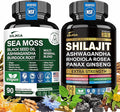 Shilajit 9000mg, Sea Moss 17500mg, Ginger & Black Seed Oil 4000mg, Ashwagandha 5000mg, Rhodiola Rosea, 1000mg Panax Ginseng 1500mg, All in 1 Supplement - Sea Moss & Shilajit Vitality Bundle