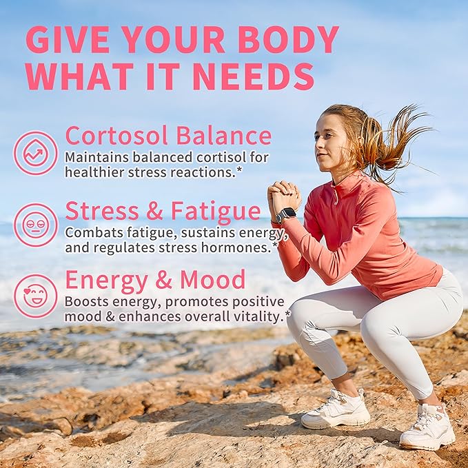 Cortisol Gummies for Women,Cortisol Manager with Ashwagandha,Magnesium,L-theanine,Phosphatidylserine,Rhodiola Rosea,Black Pepper for Mood Support,Adrenal Balance,Sleep,Vegan,Apple Flavor,60 Count