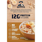 Quaker, Protein Instant Oatmeal, Banana Nut, 12.9 Oz, 6 Count (Pack of 12)