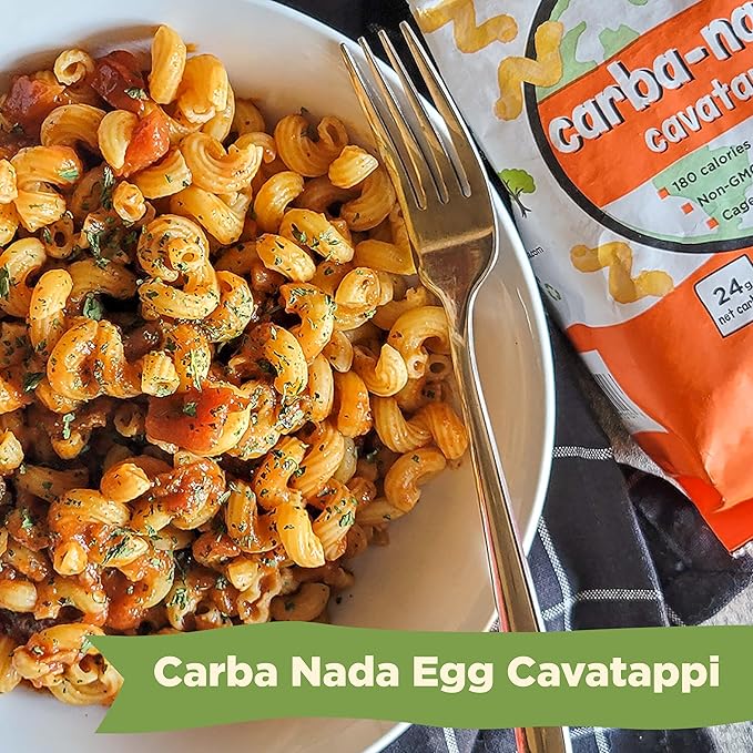 Al Dente Carba-Nada Cavatappi - Low Carb, High Protein - Keto & Point-Based Diet-Friendly, Artisanal Pasta Noodles, Cage-Free Eggs & Non-GMO Ingredients. 12oz Bags (Pack of 8)
