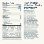KATE FARMS Organic High Protein Strawberry Nutrition Shake, 25g Protein, 6g Fiber, 27 Vitamins and Minerals, 0g Sugar, Protein Drink, 11 oz (12 Pack)