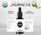 Earth N Pure Jasmine Essential Oil for Hair Growth, Skin Care, Pooja and Aromatherapy with Glass Dropper | 30 ML