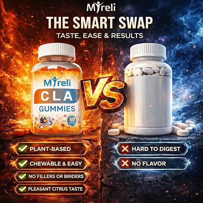 CLA 1000mg Vegan Gummies for Men and Woman 1000mg - 60 Vegan Conjugated Linoleic Acid Chews for Lean Body Support & Caloric Regulation, Resistance Supplement Chews for Muscle, Sugar-Free, Non-GMO