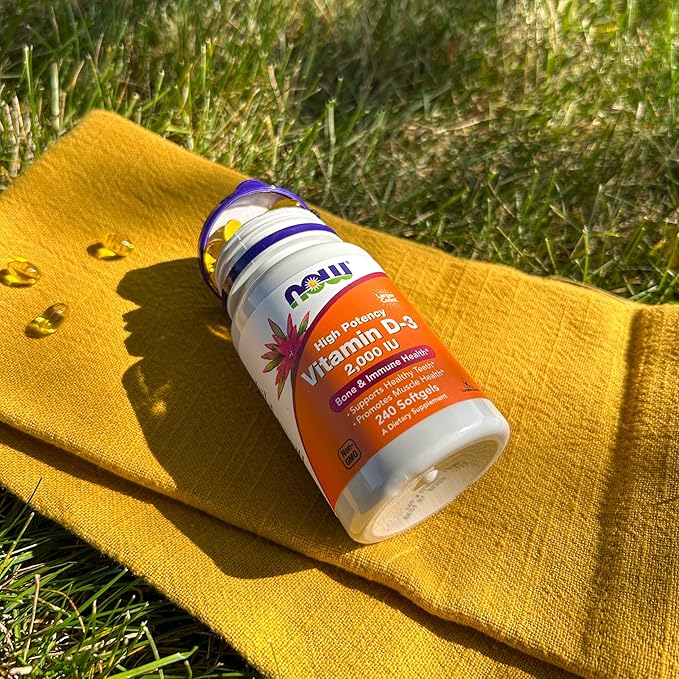 NOW Foods Supplements, Vitamin D-3 2,000 IU, High Potency, Structural Support*, 240 Softgels