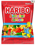 HARIBO Gummi Candy, Alphabet Letters, 5 oz. Bag (Pack of 12)