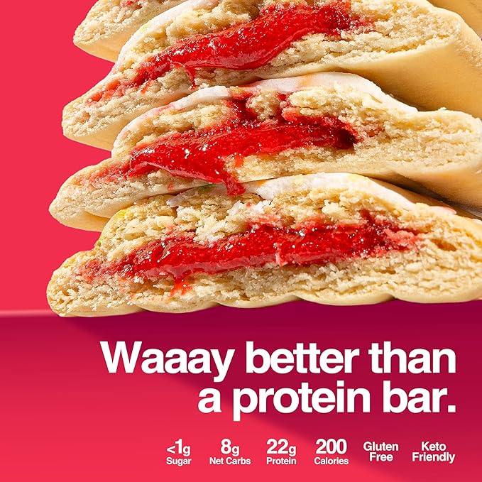 Legendary Foods 22g Protein Pastry 0g Added Sugar, Low Carb, Gluten Conscious, Keto Snack, Ideal for Glucose Management, Includes Whey Protein Isolate, 8 Pack Frosted Strawberry