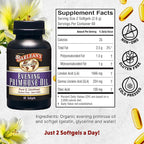 Barlean's Evening Primrose Oil Softgels with Gamma-Linolenic Acid (GLA) - Non-GMO, Gluten-Free - 60-Softgels