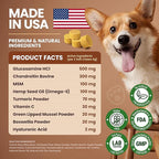 Glucosamine for Dogs Hip & Joint Supplement, Dog Glucosamine Chondroitin for Dogs, MSM & Turmeric – 120 Dog Joint Supplement Chews for Large & Small Breed