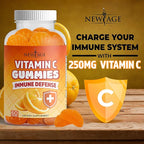 NEW AGE Vitamin C Gummies Orange Vitamin C Gummy - Supports Healthy Immune System - Vegetarian Without Gluten (60 Gummies)