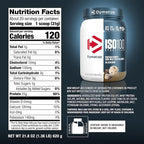 Dymatize ISO100 Whey Protein Powder Isolate, Cookies & Cream, 25g of Protein, 5.5g BCAAs, Less Than 120 Cal., Gluten Free, 1g Fat, 1g Sugar, 2g Carb (20 Servings)