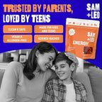 SAM+LEO Vitamin B Complex Gummies with Biotin for Kids & Teens - Caffeine-Free Focus & Energy Support Supplement Gummies | Vegan & Gluten Free Supplement - Strawberry Flavor (60 Count)