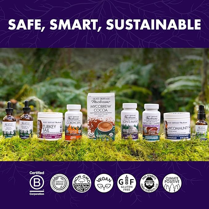 Host Defense Mushrooms Lion's Mane Gummies - Brain Health Support - Mushroom Supplement to Support Focus & Memory Function - Immune & Nervous System Support - Blueberry, 90 Gummies*
