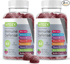 Viteey Multivitamin Gummies 8 in 1 Immune Support Supplement with Probiotics - Immune Boosters for Adults & Teens - Vegetarian, Gelatin Free, GMO Free - Chewable Berry Flavored Pectin Immune Defense