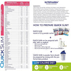 Quick Slim Meal Replacement Shake for Weight Loss, 30 Servings, Complete Meal Replacement Powder, Low Carb Diet Shakes for Women & Men, 20g Protein, 27 Vit & Min, Fiber, Gluten Free (Strawberry Cream)