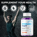Primo TRT Gummies for Men, Official Primo TRT Male Performance Gummies with Maximum Strength Ingredients, Advanced PrimoTRT Male Health Support Gummy Supplement Premium Quality Vitamins (60 Gummies)
