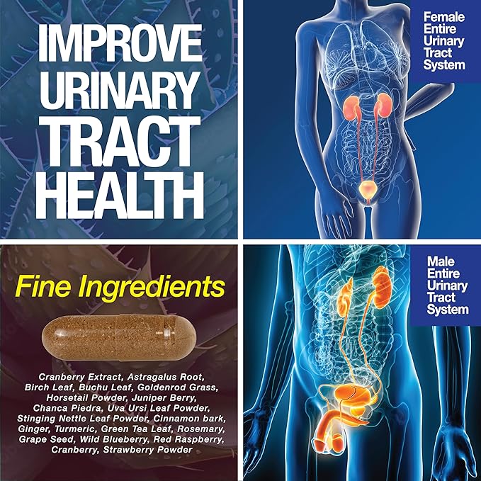Kidney Support Cleanse Detox & Repair -120 Capsules - Cranberry & Astragalus Root Pills for Women and Men | High Strength Stone Remover Supporting Urinary Tract & Bladder Health