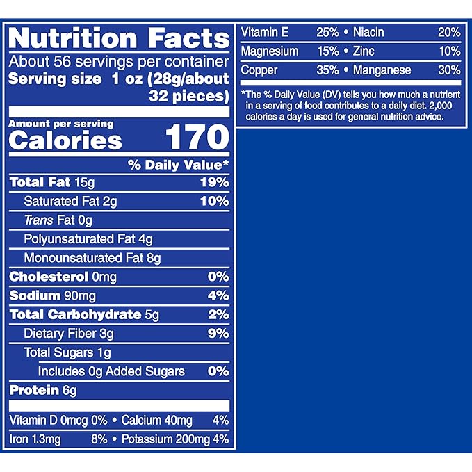 PLANTERS Salted MixedNuts, Peanuts, Almonds, Cashews,BrazilNuts and Pecans, PartySnack, Plant-Based Protein, Quick Snackfor Adults, After SchoolSnack, Bulk Nuts, Kosher,56oz Canister (Pack of 2)