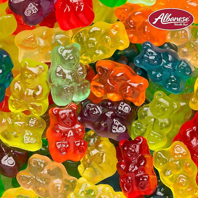 Albanese World's Best 12 Flavor Gummi Bears, 36oz Bag of Candy, Soft & Chewy Candy Snacks, Fruity Flavor Assortment