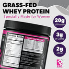 Whey Protein Powder for Women Vanilla Powder - Low Carb Gluten-Free Grass-Fed rBGH-Free - Supports Weight Loss - Natural Stevia Sweetened Protein Shake, 20g (Creamy Vanilla, 1lb)