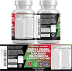Clean Nutraceuticals Fruits and Veggies Supplement Reds & Green Superfood - Balance of Over 70 Fruit & Vegetable Supplements Capsules with Probiotics Prebiotics Digestive Enzymes - 120 Ct USA