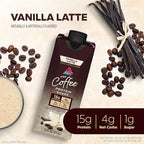 Atkins Iced Coffee Vanilla Latte Protein Shake, Coffee and Vanilla Flavored, 15g Protein, 4g Net Carbs, 1g Sugar, Low Carb, Keto Friendly, High Protein Shake, 12 Pack (11 fl. oz each)