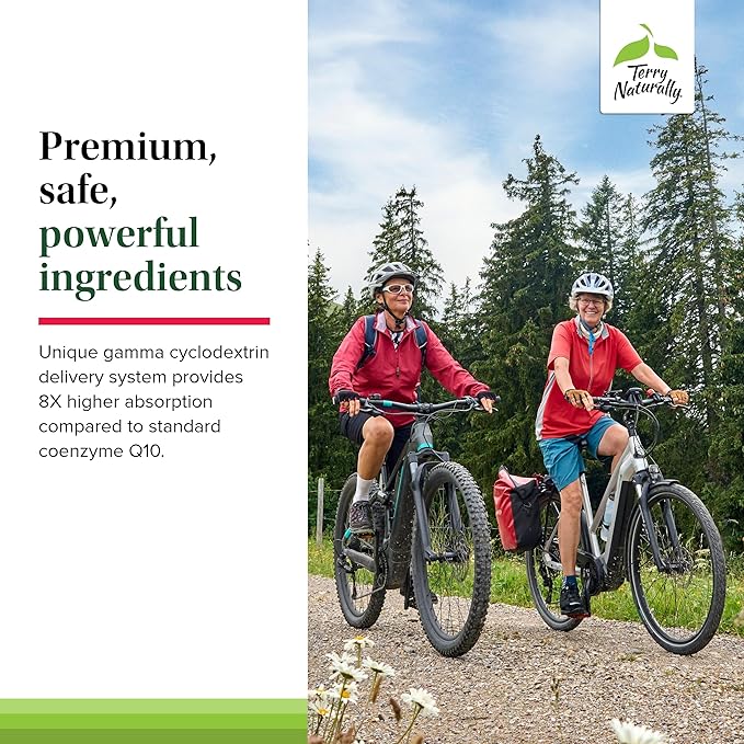 Terry Naturally CoQ10 Chewables - Cellular Energy Support Supplement - Higher Absorption CoQ10 Chewable Supplement - Nutritional Supplement to Aid Healthy Aging & Brain Health - 30 Chewables