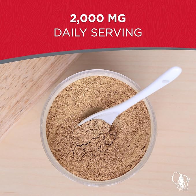 Red Panax Ginseng Powder with Natural Ginsenosides (16 oz)- Supports Healthy Energy, Vitality, Mood and More, Korean Panax Ginseng Root Powder for Smoothies, Coffee or Drinks (2 Packs)