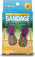 BioSwiss Bandages, Funky Pineapple Shaped Self Adhesive Bandage Set, Latex Free, Sterile Wound Care, 24 Count