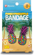 BioSwiss Bandages, Funky Pineapple Shaped Self Adhesive Bandage Set, Latex Free, Sterile Wound Care, 24 Count