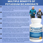 Pure Potassium Bicarbonate Supplement Capsules pH Balance Pills, High Potassium Electrolytes 1200mg Serv. USA Made Bicarbonate Food Grade, Acid-Alkaline Balance Immunity Endurance 120 caps