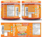 Sunless Glow Lycopene Beta Carotene Tanning Gummies Astaxanthin Vitamin C D E Flax Seed Selenium Amla l Tyrosine PABA Black Pepper 60 Count Strawberry Banana Flavor By Clean Nutra