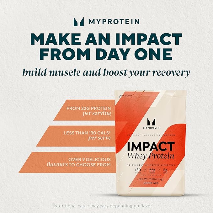 Myprotein Impact Whey Protein Powder, 1.1 Lbs (15 Servings) Cinnamon Cereal, 22g Protein & 5g BCAA Per Serving, Protein Shake for Superior Performance, Muscle Strength & Recovery, Gluten Free