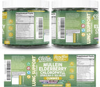 Clean Nutra Mullein Gummies for Lung Health Support with Elderberry Chlorophyll Spirulina Tart Cherry Sea Moss Vitamin C Lutein Marshmallow Root Licorice Root Superfood Greens Mucus Relief 60 Gummies