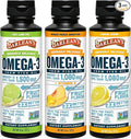 Barlean's Omega 3 Fish Oil Liquid Supplement for Men and Women, 1500mg of EPA and DHA Fatty Acid, Promotes Brain & Heart Health - Non-GMO, Variety Pack, 8 oz