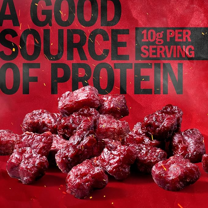 Jack Link's Beef Tender Bites, Teriyaki, Half Pounder Bag - Flavorful Meat Protein Snacks for Lunches, 10g of Protein and 70 Calories per Serving, Made with 100% Beef