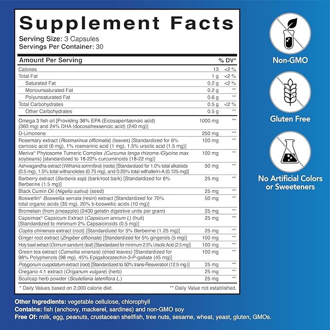 Patient One Enflamen | Supplement to Support Healthy Inflammatory Response and Joint Comfort* | with Turmeric, Ginger, Capsicum and More | 90 Capsules