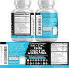 Clean Nutraceuticals NAC Supplement N-Acetyl Cysteine Vitamin D3 K2 Zinc Quercetin Sarracenia Purpurea with Elderberry Holy Basil Bee Propolis Bromelain L-Lysine (2)
