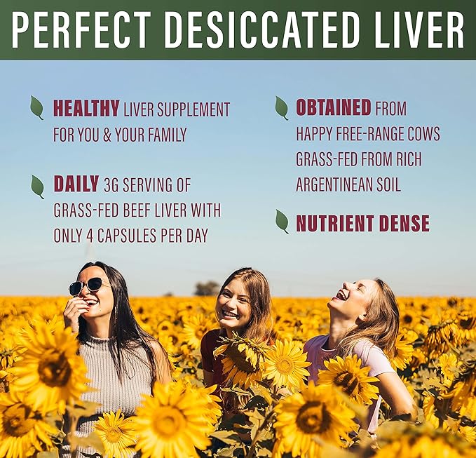 Perfect Supplements – Perfect Desiccated Liver – 120 Capsules – Undefatted Beef Liver – Natural Source of Protein, Iron, Vitamins A & B – 3 Pack