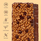 Mezcla Puff-Crispy Plant Based Protein Bars - Peanut Butter Chocolate - Healthy Snacks for Adults & Kids - Perfect School, Travel, & Office Snacks - Gluten Free, Vegan, Non GMO, 10g Protein - 12 Count