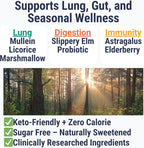 SHIZAM Slippery Elm, Mullein Leaf, Marshmallow Root, Licorice Root, Astragalus Root, Elderberry & Probiotic Bacillus Coagulans Gummies – Sugar-Free, Keto-Friendly, Vegan - Gymnema Sylvestre