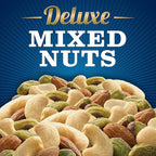PLANTERS Deluxe Pistachio Mix, Party Snacks, Plant-Based Protein, 14.5 Oz Canister (Pack of 2)